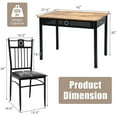 thumbnail image 4 of Giantex 5 Piece Dining Set, Modern Bench Table Set w/Wood Top & Soft Padded Seat, Dining Table and Chairs Set for Home Kitchen, Black, 4 of 8