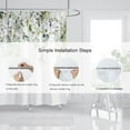 thumbnail image 6 of Sage Green Eucalyptus Shower Curtain, Watercolor Plant Leaf with Floral Shower Curtain Set, Botanical Shower Curtains for Bathroom, Waterproof Fabric with 12 Hooks, 72 x 72 Inches, 6 of 6