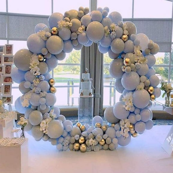 MMTX Sky Blue Balloon Arch Garland Kit, Light Blue Gold Latex Balloon Party Supplies for Baby Shower Bridal Shower Valentine's Day Wedding Light Blue Theme Party Decoration