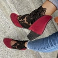 thumbnail image 5 of Ethnic Style Women's Net Yarn Breathable Flowers Zipper Casual High Heel Sandals, 5 of 9