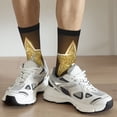 thumbnail image 4 of Uemuo Golden Glitter And Light Pattern Women's Crew Socks, Soft Durable Breathable Moisture-Wicking with Odor Control Cotton socks, 4 of 9