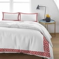 4 Piece Duvet Cover Set Twin, Greece Abstract Inspired Key Pattern Soft ...