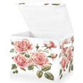 thumbnail image 2 of Storage Box With Lid 16.5x12.6x11.8In Foldable Stacked Household Storage Box Five Roses, 2 of 7