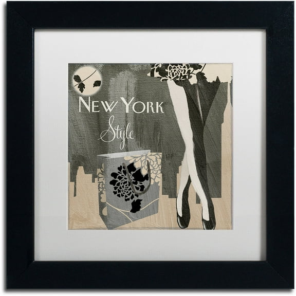 Trademark Fine Art "New York Style II" Canvas Art by Color Bakery White Matte, Black Frame