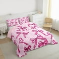 thumbnail image 4 of Manfei Dreamy Pink Bowknot Bedding Comforter Set, Kawaii Cute Cartoon Bow Twin Comforter Sets, Teens Kids Girls Female Reversible Bedding Set, Microfiber Bedroom Decor, 2-Piece, 4 of 9