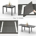 thumbnail image 5 of Homiyad Patio Dining Expandable Table, Metal Aluminum Outdoor Table for 6-8 Person Rectangular Table for Garden Lawn Porch Bistro(Black,1 Table), 5 of 5