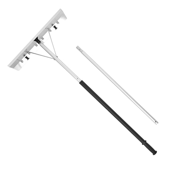 CAFORKP 26" Aluminum Roof Snow Scraper with Wheels, 7.5-20 ft Telescoping Handle, Lightweight Snow Rake for House Roofs and Leaf Removal