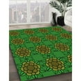 thumbnail image 3 of Ahgly Company Machine Washable Indoor Square Transitional Dark Lime Green Area Rugs, 7' Square, 3 of 7