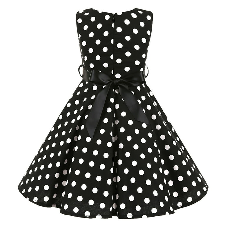 Adviicd Girls Dresses Girl Summer Clothes Size 10-12 Outfits Party Sleeveless Gown Dress Kid Dots Prints Floral Girls Dresses Casual, Girl's, Size: 9