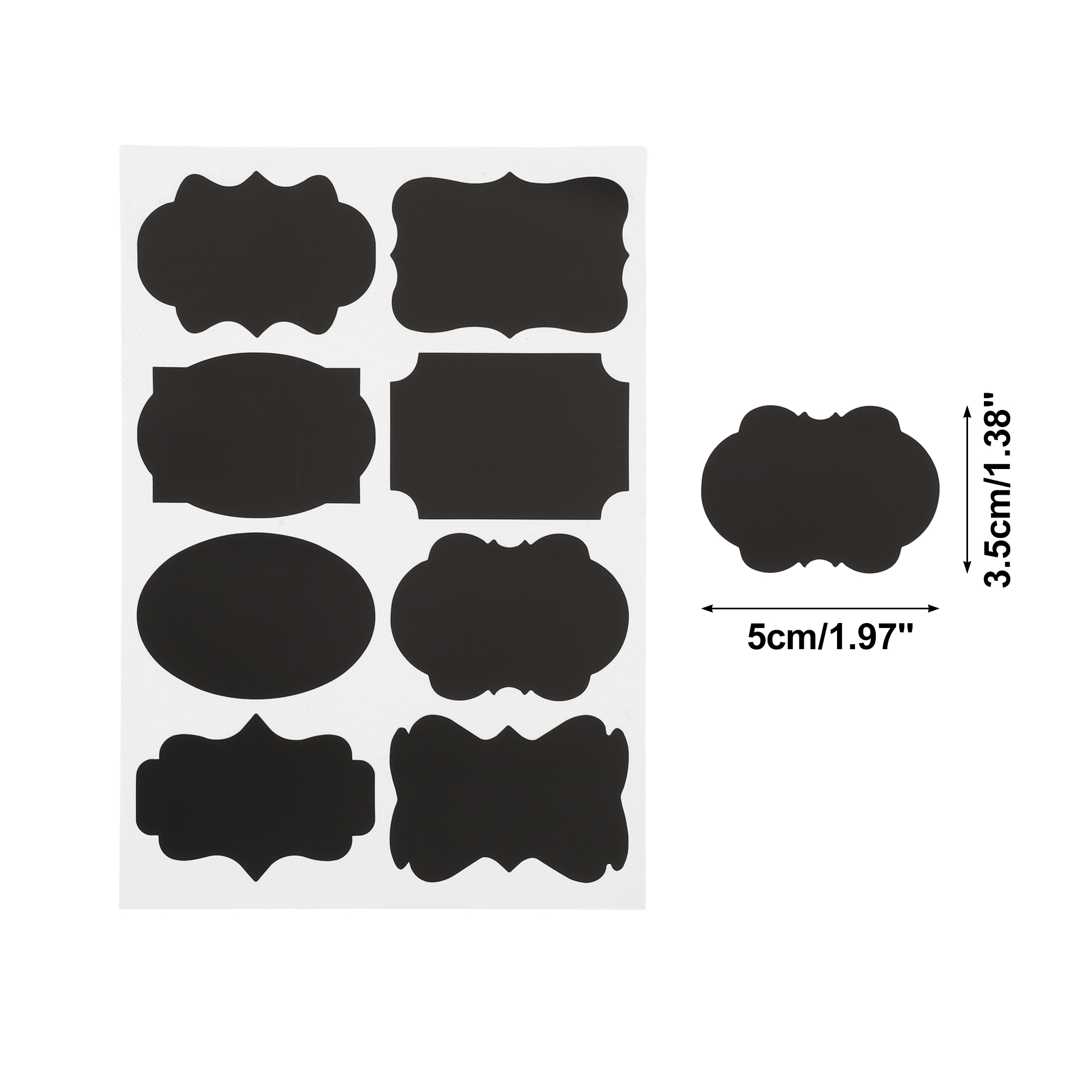 Unique Bargains Removable Erasable Model B Gift Stickers 2.36"x1.57" 10 Pcs Black Model E