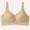 Beige, variant on Women Adjustable Strap Seamless Bra, Front Buckle Smoothing No Underwire Bras, Gathered Support Lingerie