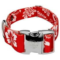 Country Brook Petz® 1 1/2 inch Premium Red Hawaiian Dog Collar, Medium