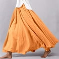 thumbnail image 2 of MIXUE Skirts For Women Summer Solid Color Elastic High Waist A Line Casual Boho Maxi Skirt Beachwear,White,S, 2 of 7