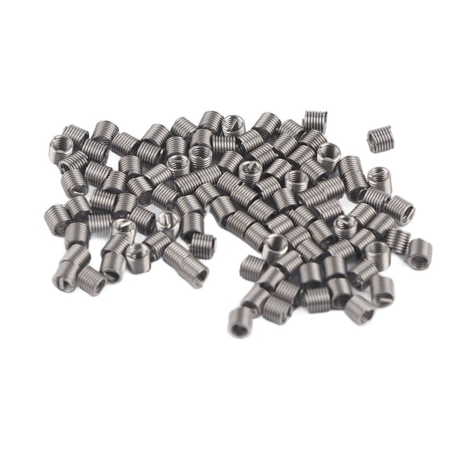 100pcs Inserts de Filetage en Acier Inoxydable pour la Réparation de Filetage de Vis à Fil Enroulé