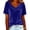 Blue, variant on Women's Trendy Cowl Neck Blouse Fashion Ladies Solid Color Velvet Tops Short Sleeved Casual Pullover Top