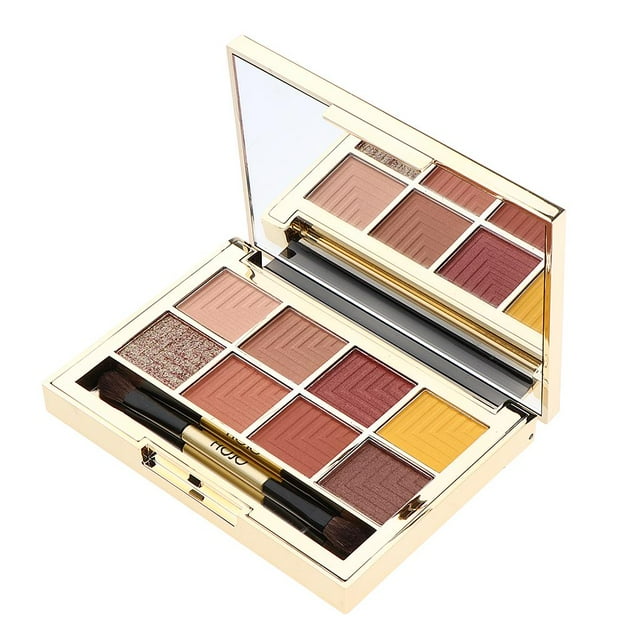 6 colores Pearl Shimmer y 2 colores Matte Eyeshadow Pigment Around, Lips, Cheek Blush, W / Makeup Brush 1 Jinwen Paleta de sombras de ojos mate