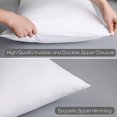 thumbnail image 4 of Juego De 2 Protectores De Almohada Queen 100% Algodón Egipcio, Tejido De Satén De 400 Hilos, Fundas De Almohada De Fácil Cuidado Con Cremallera (Queen Blanco), 4 of 5