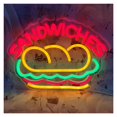 thumbnail image 1 of Letrero Luminoso LED De Neón Con Forma De Hamburguesa Sandwiches Regulable Para Decoración De Paredes En Locales De Comida Rápida 39.6cmx23cm, 1 of 7