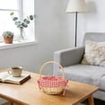 thumbnail image 2 of XKHHLH Natural Woven Wicker Basket with Handle - Round Rattan Storage Basket for Easter Eggs, Gifts, Flowers & Fruit, Rustic Farmhouse Decor for Home & Kitchen, 2 of 8