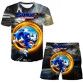 thumbnail image 4 of Camisetas nuevas para niños, camisetas de Sonic y pantalones cortos, conjuntos de 2 piezas, camisetas de anime para niños, conjuntos de ropa de verano para bebés, 4 of 5