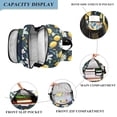 thumbnail image 3 of FORMRS Unisex School Backpack 17" Student Travel Bag with Laptop Compartment, Lemon Flowers, 3 of 7