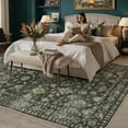 thumbnail image 2 of BERTHMEER 9'x12' Area Rugs for Living Room Bedroom Dining Room Farmhouse Vintage Oriental Traditional Large Rugs Machine Washable Non-slip Rugs Carpets,Green, 2 of 5