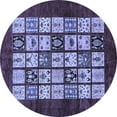 thumbnail image 1 of Ahgly Company Indoor Round Abstract Blue Modern Area Rugs, 5' Round, 1 of 4