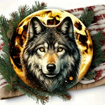 HELLOYOUNG 1PC Rustic Wolf Iron Metal Sign – 8x8 Inches, Creative Animal-Style Wall Mural, Suitable for Home, Café & Bar