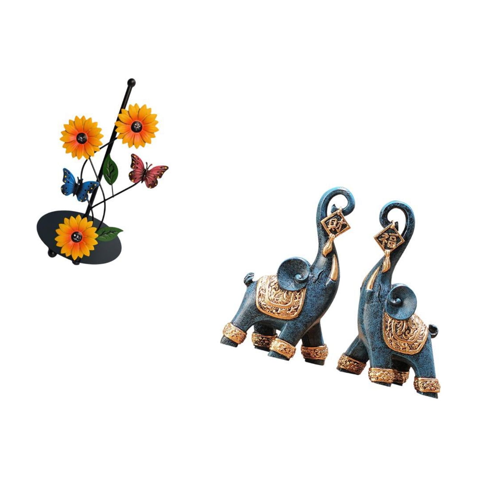 Fiocias Elephant Paper Towel Holder Dispenser Non Slip Vertical Tissue Holder Rack Modern Resin Figurine Sculpture Ornament Art Craft Collectible for Desktop