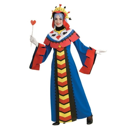 Red and Blue Playing Card Queen Women Adult Halloween Costume - Standard