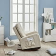 thumbnail image 4 of Rocking Chair Single Sofa Reclining Chair, Recliner Armchair with Wood Legs and Side Pocket, Nursery Rocking Accent Chair with High Back for Living Room Bedroom, 4 of 9