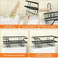 thumbnail image 2 of Bathroom Organizer Over The Toilet Storage Shelf, Iron Restroom Organizers with Hanging Hook & Adhesive Base, No Drilling Space Saver (Black), 2 of 8