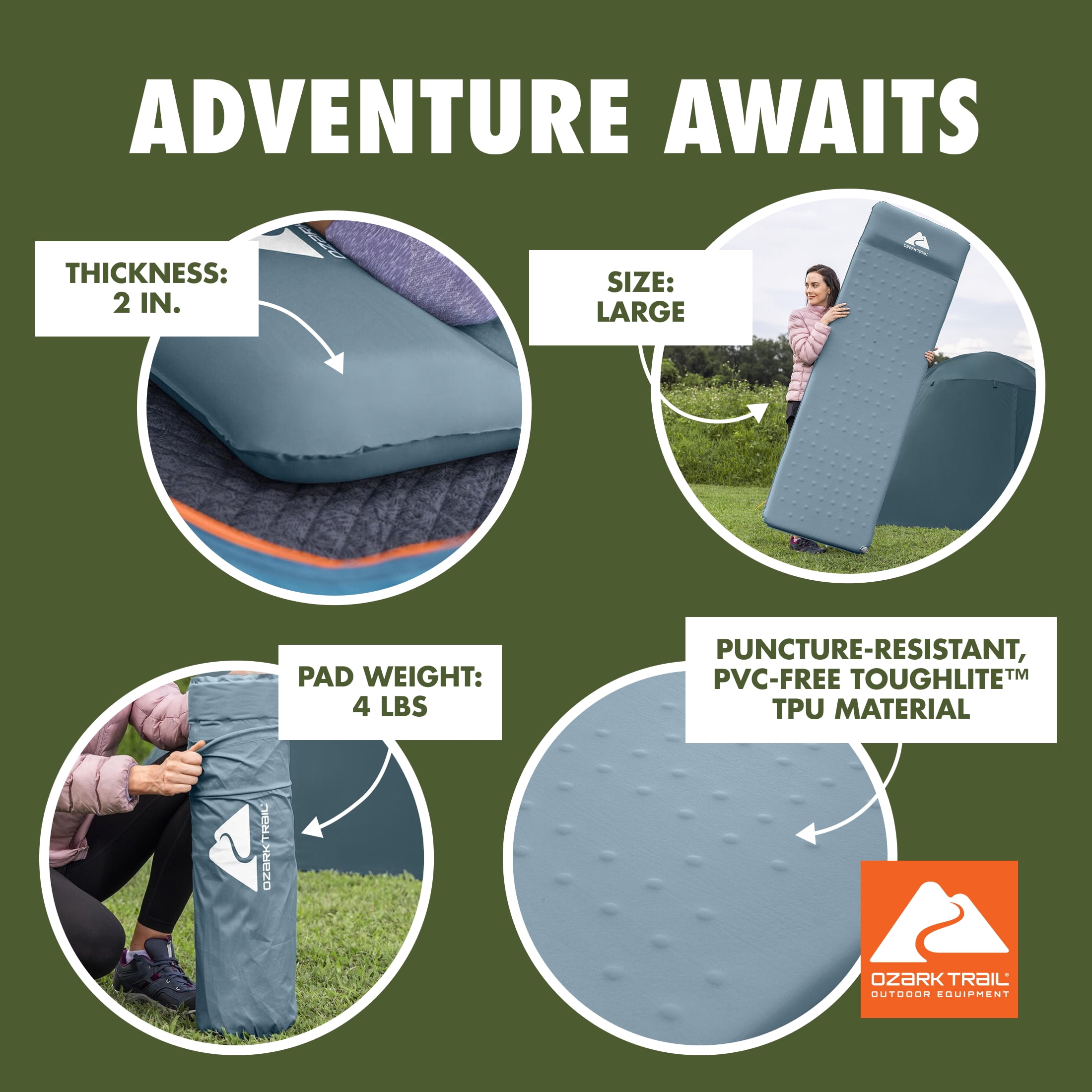 Ozark Trail Self-Inflating Large Rectangular Sleeping Pad