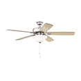 thumbnail image 2 of Twist N Click 52 in. Brushed Polished Nickel Ceiling Fan w/ Light Kit Included, 2 of 4