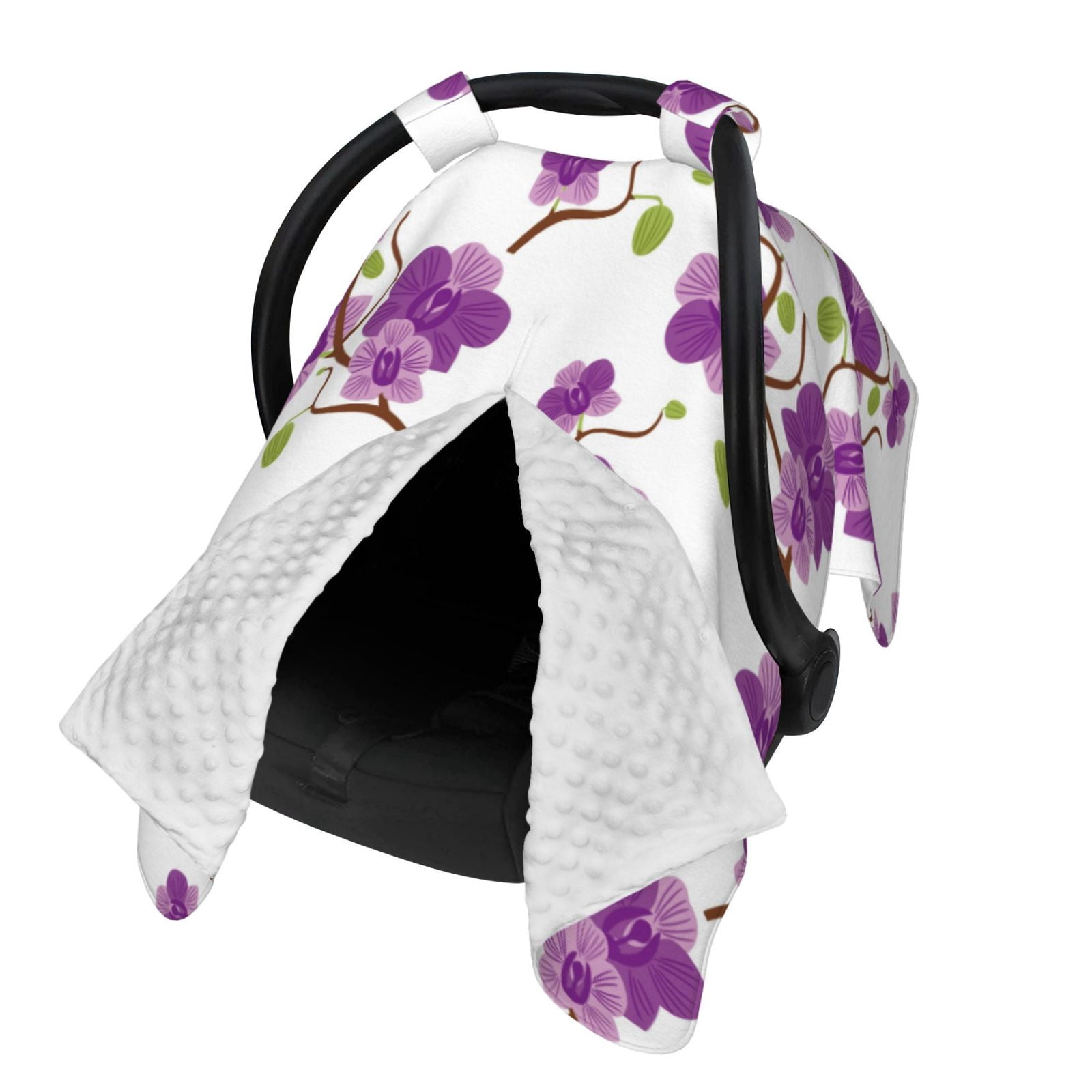 Naloa Orchids Flowers Baby Car Seat Cover, Breathable Baby Carrier Cover, Multiuse Baby Carrier Cover & Nursing Breastfeeding Cover