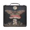thumbnail image 2 of Mushroom-moth Printed Zipper Binder with Handle&Shoulder Strap 2 inch 3 Ring 500+300 Sheet Capacity File Folder Organizer, 2 of 8