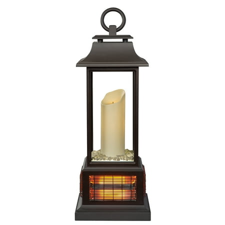 flameless lantern candle led duraflame heater electric radiant quartz bronze portable indoor outdoor use