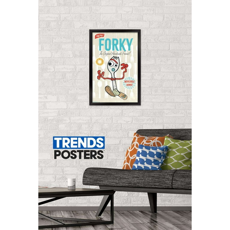 Disney Pixar Toy Story 4 - Forky Wall Poster, 14.725 x 22.375, Framed 