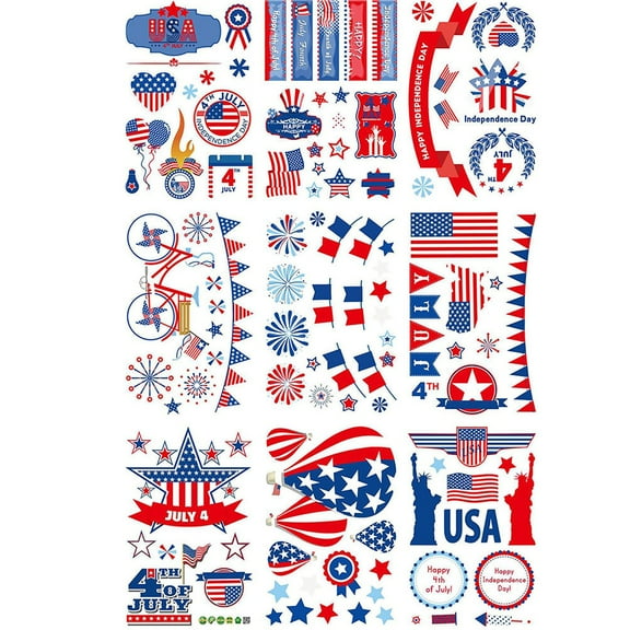 mnjin 4th of july window clings patriotic window stickers american flag clings usa window wall decals for independence day party supplies window glass door decor a