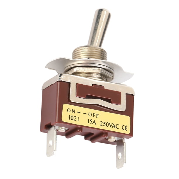 Válvula Mecánica de 2 Pinos y 2 Posiciones, Interruptor de Perilla Redonda de Metal, Manual de Controlado, 5 piezas 6.3 Interruptor Minitoggle de Pinos Rápidos 1021 Encendido