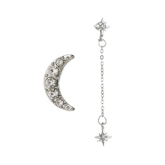 Jewelry VerPetridure Sweet And Cute Personality Creative Flash Drill Hollow Star Moon Earring