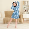 thumbnail image 3 of FORMRS Niños Bathrobe Unisex Hooded Robe Soft Plush Pajamas Sleepwear, Size 7-9T, Baseballs Pattern, 3 of 7