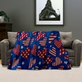 thumbnail image 4 of 4th Of July PALIFEUR Throw Blanket, 27.56 x 39.37 Inch Patriotic Flannel Blankets, Independence Day Throw Blanket for Couch Bed Office, USA Flag Decorate Soft Blanket, 4 of 7