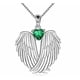 thumbnail image 2 of Collar con alas de ángel Collar con colgante de alas de ángel Collar con piedra natal Joyas navideñas para mujer Regalo, 2 of 6