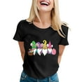 thumbnail image 1 of Fvwitlyh T-Shirts pour Femmes Coupe Ample Mode pour Femmes pour Hauts Décontractés Manches Courtes Col Rond T-Shirt T-Shirt Imprimé Haut Ample Noir, TTG, 1 of 5
