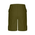thumbnail image 4 of Womens Training Shorts Side Button-Up Cargo Short Pants Cuffed Hem Work Trousers Elastic High Waist Pant Lounge Baggy Sweatpants Workout Running Gym Trouser With Pockets, 4 of 6