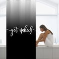 thumbnail image 4 of Stall Get Naked Shower Curtain Black Get Naked Grayish White to Black Funny Cute Art Fonts Words Fabric Machine Washable Bathroom Decor Set with Hook Bath Curtain 36 x 72 inches, 4 of 5