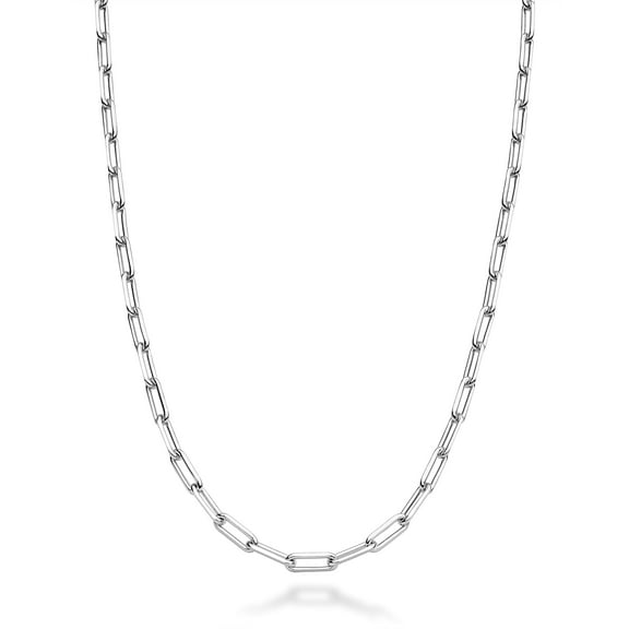 Miabella Italian Solid 925 Sterling Silver 2.5mm Paperclip Link Chain Necklace for Women Men, Made in Italy (Length 16 Inches (women's choker length))