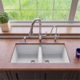 thumbnail image 4 of Pemberly Row White 34" Undermount Double Bowl Granite Composite Kitchen Sink, 4 of 9