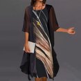 thumbnail image 2 of Vestido de dos piezas de manga corta con cuello redondo y estampado casual de moda para mujer Wmkox8yi bvn67, 2 of 5